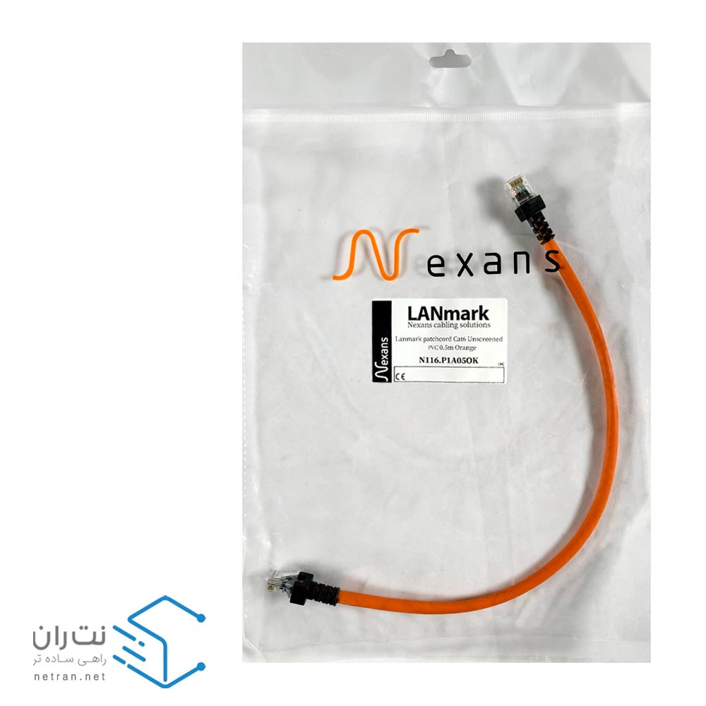 پچ کورد نگزنس (کابل لن) Cat6 UTP روکش PVC نارنجی 50 سانتی متری (0.5m)-2
